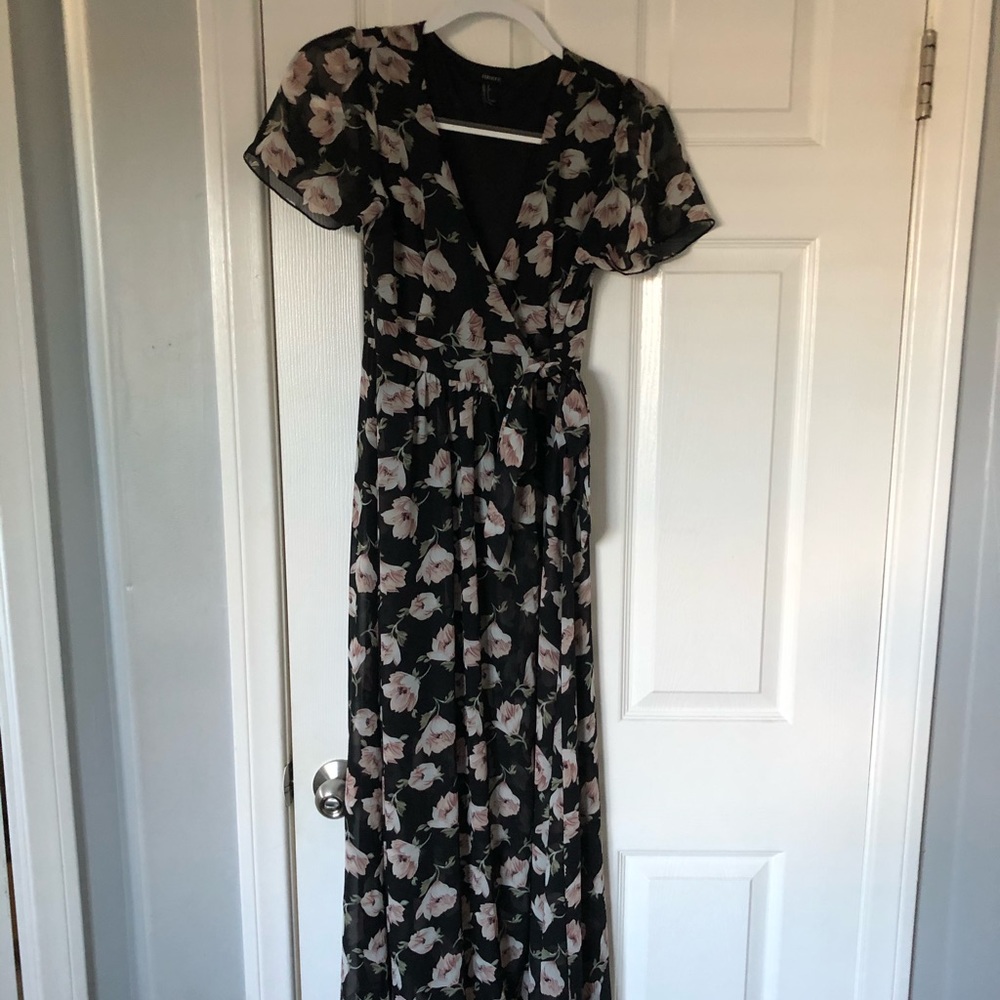 Floral wrap maxi dress